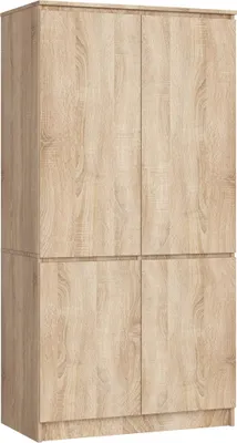 Produktbild von Kleiderschrank AKORD S90 Sonoma-Eiche 90 cm 4 Türen 4 Regalböden B90xH180xT51 cm