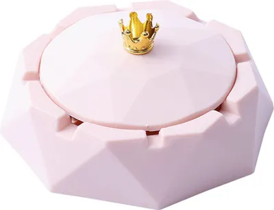 Produktbild von Aschehalter Nordischer Stil winddichtem hitzebeständiger Bajonette Edelstahl Liner Kronen -Top -Aschenbecher -Ornament für Bar-Rosa