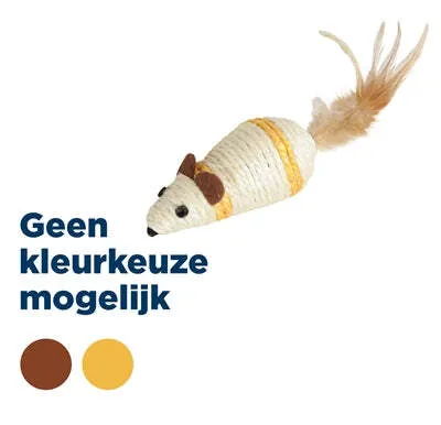 Produktbild von Sisal Katzenspielzeug Maus, gewickelt, mit Federschwanz, sortiert, 20x5x4,5 cm