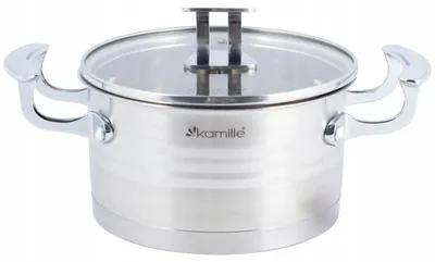 Produktbild von KAMILLE KM-5856 Kochtopf Edelstahl mit Glasdeckel Induktion
