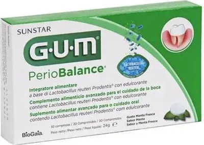 A product box for GUM PerioBalance.