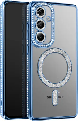 Immagine prodotto di Avizar, custodia diamantata per Samsung Galaxy S25 MagSafe rhinestone edge, blu