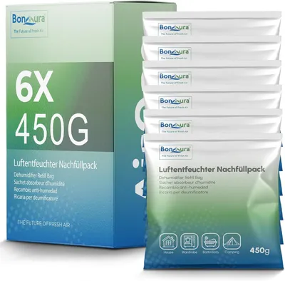 Obrázek produktu pro Náplň do odvlhčovače vzduchu, 450 g, 6 kusů, pro koupelny