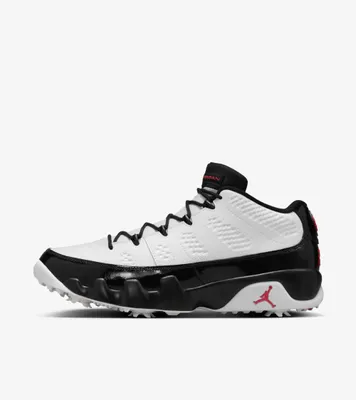 Produktbild von Air Jordan 9 G "White Black True Red" Golfschuh, Schwarz/Weiß, Größe: 48,5