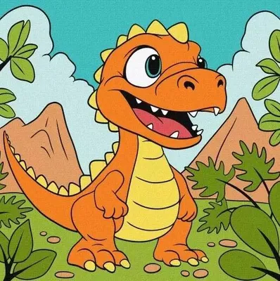 Immagine prodotto di Pittura con i numeri - Dinosauro divertente 25x25cm