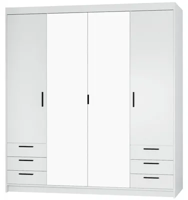 Produktbild von Kleiderschrank mit Spiegel ELENI 4D6S weiß