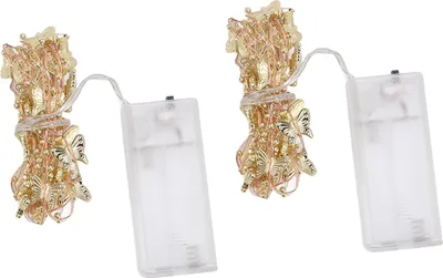 Obrázek produktu pro 2 sady zlaté řetězové světlo Butterfly 20 LED korálků bezpečné odolné měděné baterie díkůvzdání String Světla pro párty Holiday