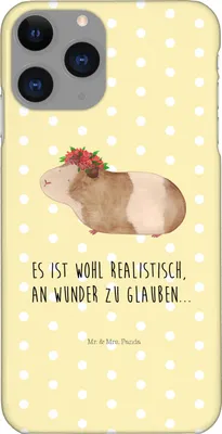 Produktbild von Mr. & Mrs. Panda Iphone 11 Pro Handyhülle Meerschweinchen Weisheit - Gelb Pastell - Geschenk, Lustige Sprüche, Premium Kunststoff, Wunderland, Handy Case, Motivation