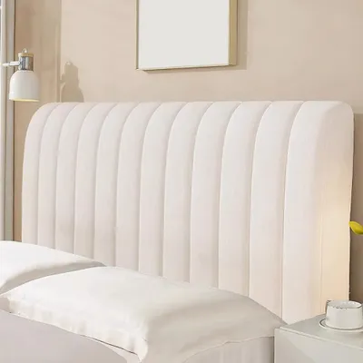 Kopfteilbezug, dehnbar, waschbar, 150 cm, creme