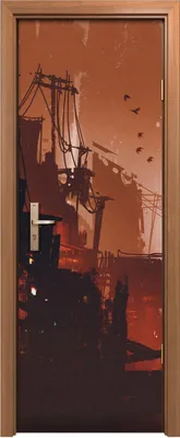 Produktbild von Türposter 70x200 cm Türaufkleber Türtapete Türfolie Klebefolie Sonnenaufgang in der Stadt Landschaft