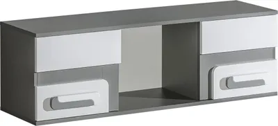 Produktbild von Furniture24 Hängeschrank Apetito AP10 Wandschrank Wandboard 2 Türiger Weiß/Grau