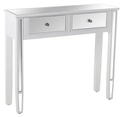 Immagine prodotto di Comò elegante con 2 cassetti, in bianco e con specchio