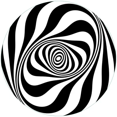 Produktbild von Wallario Premium Glasbild, freischwebende Optik, kräftige Farben, rund 50cm Durchmesser, Motiv Optische Täuschung - Zebra Muster - schwarz weiß