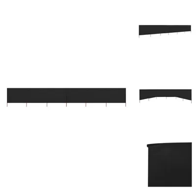Produktbild von vidaXL 6-teiliges Windschutzgewebe 800 x 120 cm Schwarz - Sonnenschirme & Sonnenschutze