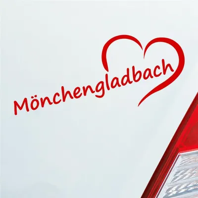 Produktbild von Auto Aufkleber Mönchengladbach Herz Stadt City Liebe Love 19,5x8 cm Rot Sticker Heckscheibenaufkleber