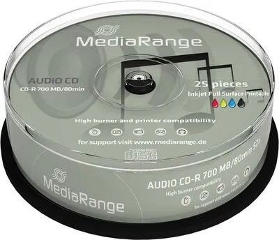 Produktbild von 25 MediaRange Rohlinge Audio CD-R 80min printable