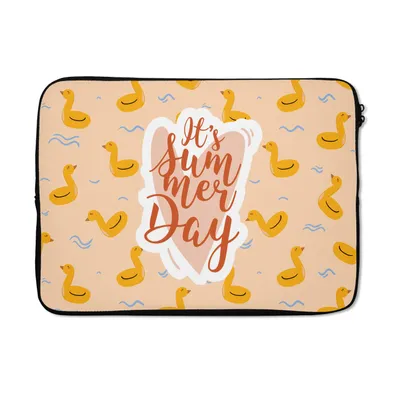 Produktbild von MuchoWow® Laptop Hülle 13 Zoll Sommer - Poolband - Gelb Laptoptasche - Laptophülle - Sleeve - Rundumschutz