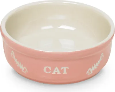 Produktbild von Nobby Katzen Keramikschale "CAT" Ø13,5 X 5 cm rosa / beige