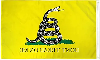 Productafbeelding van Gadsden Vlag - Geen Stap Op Mij - Buiten Decoratie - Dubbele Naden - 150x90 Cm - Meerdere Kleuren