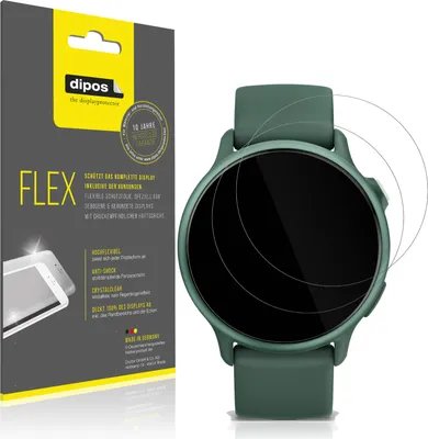 Produktbild von 2x Schutzfolie für Garmin vivoactive 6 Folie, 100% Displayabdeckung, dipos Flex