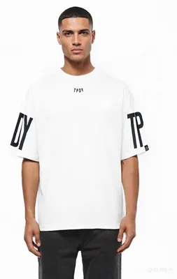 Produktbild von Viktor Herren Oversize-Shirt Logoprint Rundhals dicker Stoff Rundhals