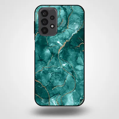 Productafbeelding van Smartphonica telefoonhoesje voor Samsung Galaxy A23 met marmerprint - TPU achterkant, marmerdesign - Goud, Groen