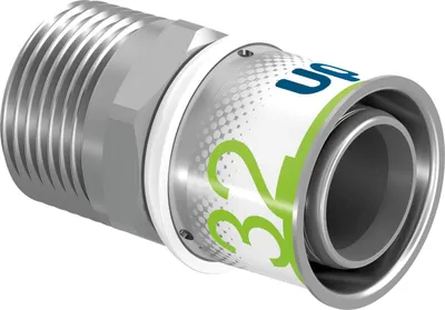 Zdjęcie produktu dla Uponor Übergangsnippel S-Press PLUS aus Messing, verzinnt 32mmx1 1/4 AG