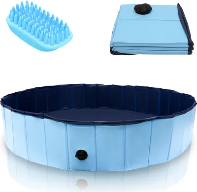 Produktbild von TolleTour Hundepool Faltbar Pool Schwimmbecken Swimmingpool Hunde Planschbecken Bad Ø 160cm x H 30cm