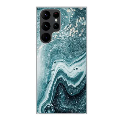 Produktbild von MuchoWow® Handyhülle Schutzhülle Hülle für Samsung Galaxy S22 Ultra Naturstein - Glitter - Muster Silikon Softcase Handy Hülle - Abbildung