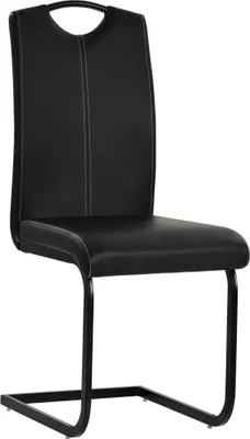 Produktbild von vidaXL Freischwinger 4 Stk. Schwarz Kunstleder