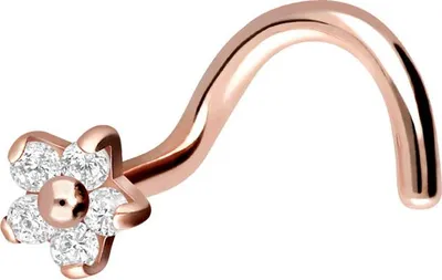 Produktbild von Nasenpiercing, Nasenstecker Chirurgenstahl Nasenstecker Spirale KRISTALLBLUME
