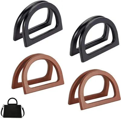 Produktbild von Holzbeschläge für Handtaschen (4 Stück) - Selbsteinbringungsaccessoires für Strand- und Handtaschen
