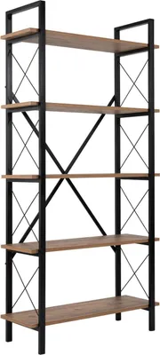 Produktbild von Dmora Bücherregal Martone 90x33,5x180 cm, Braun, 5 Böden