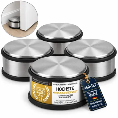 Imagen del producto de Topes de puerta de acero inoxidable, juego de 4 unidades - 1,2 kg
