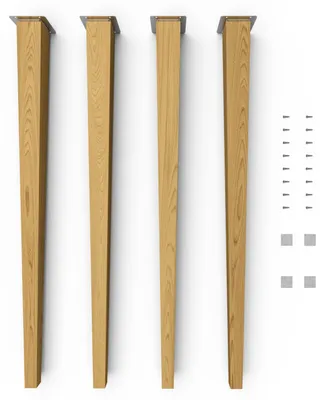 Produktbild von 4x sossai Holzfüße eckig - gerade Ausführung 71cm Eiche