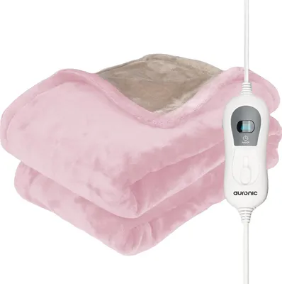 Produktbild von Auronic Elektrische Heizdecke - 200 x 180 cm - 2 Personen Wärmedecke - 3 Wärmestufen mit Timer - Heizdecke - Rosa