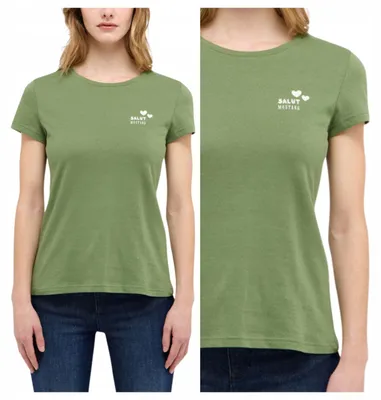 Produktbild von Mustang | Loa Damen-T-Shirt aus Baumwolle, reguläre Passform, Grün, XL