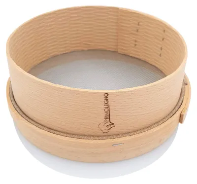 Massivholz-Sieb 16 cm, feinmaschig 1x1 mm, für Mehl & Getreide