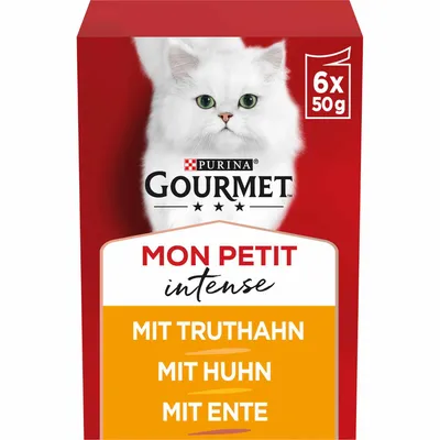 Produktbild von GOURMET Mon Petit mit Huhn, Ente, Truthahn, Adult, jede Rasse, Huhn, Ente, Türkei, 50 g