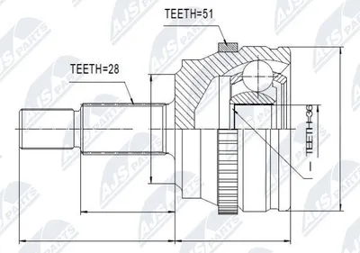 Produktbild von NTY Gelenksatz Antriebswelle Radseitig für RENAULT MASTER II Kasten (FD) NPZ-RE-013