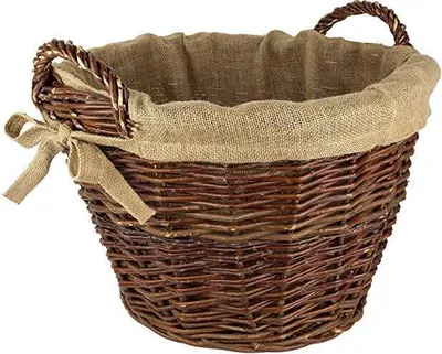 Produktbild von Kaminkorb Holzkorb Kaminholzkorb aus Weide mit Jute Ø 40 cm (Art. 90340-40)