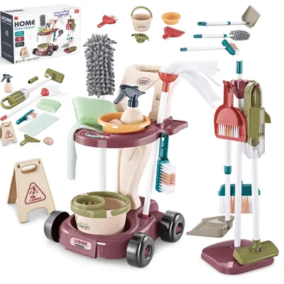 Produktbild von WOOPIE XXL-Reinigungssatz, 3-in-1-Wagen, 26 Teile.