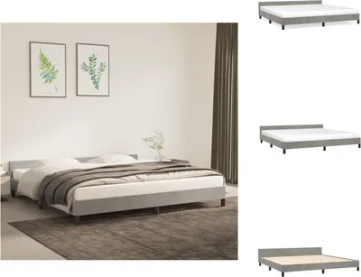 Imagen del producto de vidaXL Estructura de cama con cabecero, color gris claro, 200x200 cm, tapizada en terciopelo - Camas y estructuras de cama