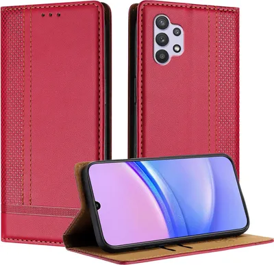 Immagine prodotto di Custodia per Samsung Galaxy A32 5G in pelle con funzione stand rosso