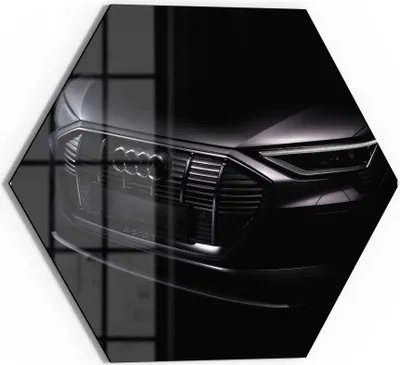 Produktbild von DEQORI Magnettafel Glas 40x35 cm 6-eckig 'Audi Frontalaufnahme' beschreibbar Whiteboard