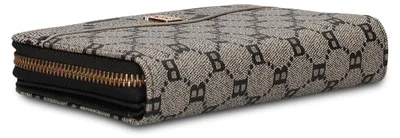 Image de Portefeuille pour dames, motif monogramme, fermeture à bouton-pression, dimensions : 19 x 10 cm