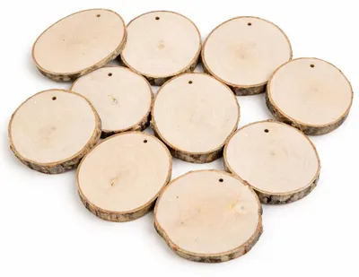 Produktbild von MEDAL Holzscheibe 8–10 / 1 cm DIY, Birke, geschliffen, 10er-Set