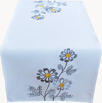Produktbild von Tischwäsche mit Kurbelstickerei Blumen 40 x 85 cm
