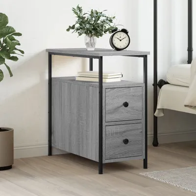 Zdjęcie produktu dla vidaXL Stolik nocny szary dąb sonoma 30x60x60 cm materiał drewnopochodny