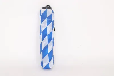Produktbild von Teleskop Taschenschirm in Blau-Weiß 98 cm Regenschirm für Bayernfans aus 190T-Polyester